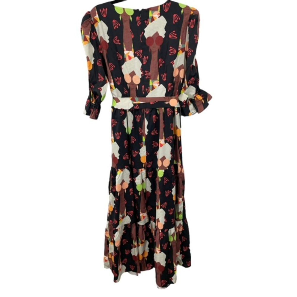 NWT Hutch ModCloth Let's Go Boho Black Long Sleeve‎ Belted Maxi Dress Size 8 - Picture 5 of 13
